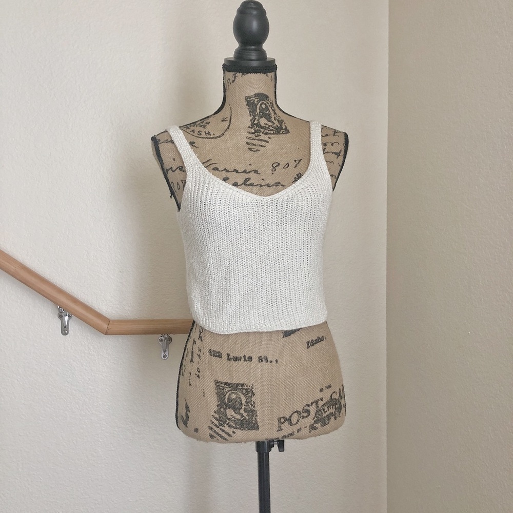 American Apparel sparkle white top